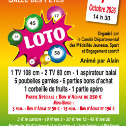 Loto le mercredi 7 octobre 2026 à Bruère Allichamps à 14h30